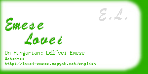 emese lovei business card